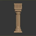 Ornate Classical Roman Column Featuring Intricate Carved Capital And Decorative Shaft Design