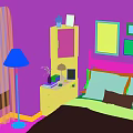 Stylish Console Cabinet And Side Cabinet In Bedroom With Table Lamp Photo Frame And Books