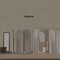 Poliform Modern Storage Cabinet Design With Curtains Mirror And Arch Door Details