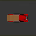 Vintage Red Convertible Car With Brown Canvas Top And White Spoke Wheels