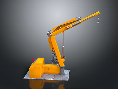 Sturdy Yellow Lifting Function Vehicle Equipped With Mechanical Arm And Hook For Heavy Lifting Tasks 3d model
