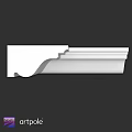 White Architectural Decorative Trim With Curved Edges And Layered Design