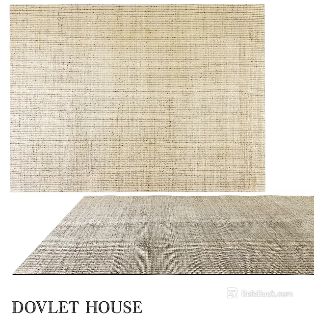 Textured Square Rug With Neutral Beige Woven Pattern For Modern Living Room 3d model 