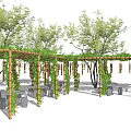 Modern Flower Rack Climbing Plant Flower Rack Country Grape Rack Corridor Rack 3d model