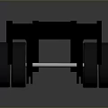 Black Industrial Trailer Chassis With Metal Frame And Heavy Duty Wheels