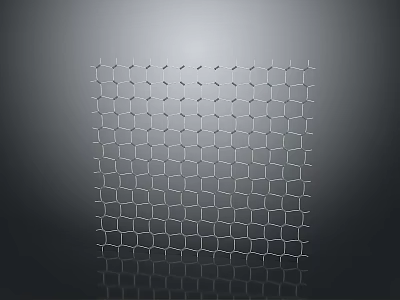 Modern White Hexagonal Grid Fence Design With Reflection On Gray Background 3d model