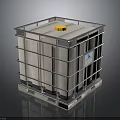 Industrial Storage Tank With Square Structure Metal Frame Yellow Lid And Pallet Base