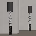 Modern Floor Lamps With Gray Cylindrical Shades Glass And Brown Spherical Accents