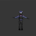 3D Tactical Character In Blue Uniform With Black Vest Helmet Goggles And Arms Outstretched