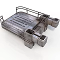 Industrial Heavy Duty Equipment Metal Platform With Railing And Square Openings