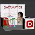 Datamatics Exhibition Booth Featuring Automation Journey Top IT Solutions White Red Design