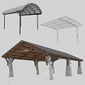 Various Outdoor Canopies And Pavilions With Transparent Mesh Yellow And Gray Roof Designs