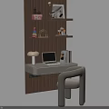 Cozy Modern Desk With Laptop Lamp Books Decorative Shelves And Comfortable Chair