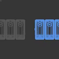 Cooled Beverage Dispenser With Multiple Transparent Containers Holding Various Colored Drinks
