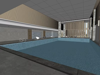 Modern Indoor Swimming Pool With Spacious Design Natural Light And Relaxing Atmosphere 3d model