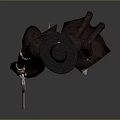 Game Movie Character With Wide Brim Hat Mechanical Arm Body Long Coat And Gun