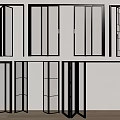 Sleek Modern Folding Doors With Black Metal Frames And Glass Panels For Interior Design