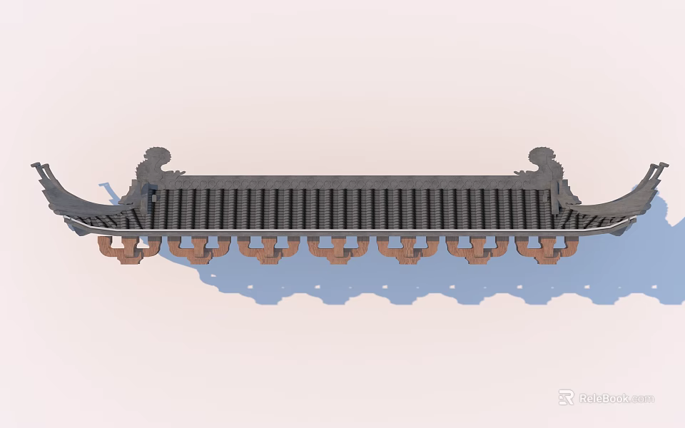 Traditional Architectural Component With Structural And Decorative Parts Black Brown Symmetrical Design 3d model 