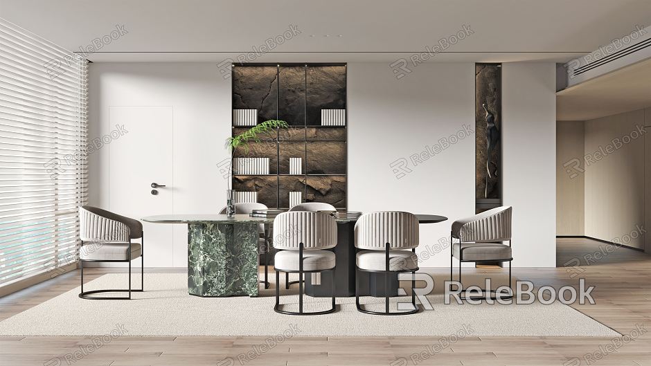 Modern Restaurant Dining Table and Chair model