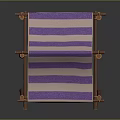 Wooden Frame Architectural Structure With Pink And Purple Striped Fabric Covering