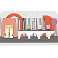 Chic Perfume And Cosmetics On Modern Display Stand With Soft Pink Orange Decor