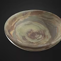 Elegant Decorative Bowl With Marble Like Texture In Natural Brown And Beige Tones