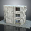 Vintage Multi Story Stone Building With Classic Windows And Textured Facade