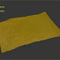 Rough Brown Terrain Model With Sandy Rocky Surface Texture On Black Background 3d model