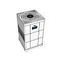 Vertical Household Appliance with Digital Display and Grille Design for Daily Use