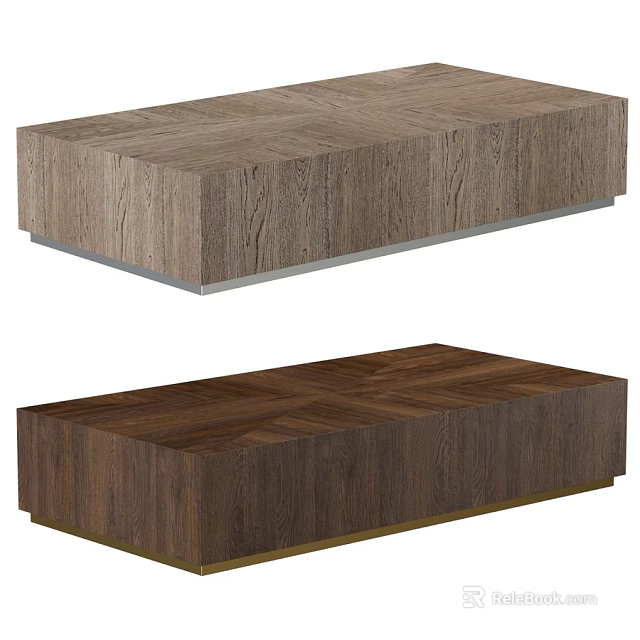 Light And Dark Wood Dining Tables With Square Top And Natural Grain Design 3d model 