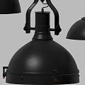 Modern Black Pendant Lights With Riveted Details And Golden Top Design