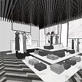 REAN Modern Clothing Store Exterior With Black Design Large Glass Windows And Mannequin Displays