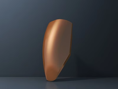 Modern Copper Dining Chair With Smooth Surface And Shield Shaped Backrest Design 3d model