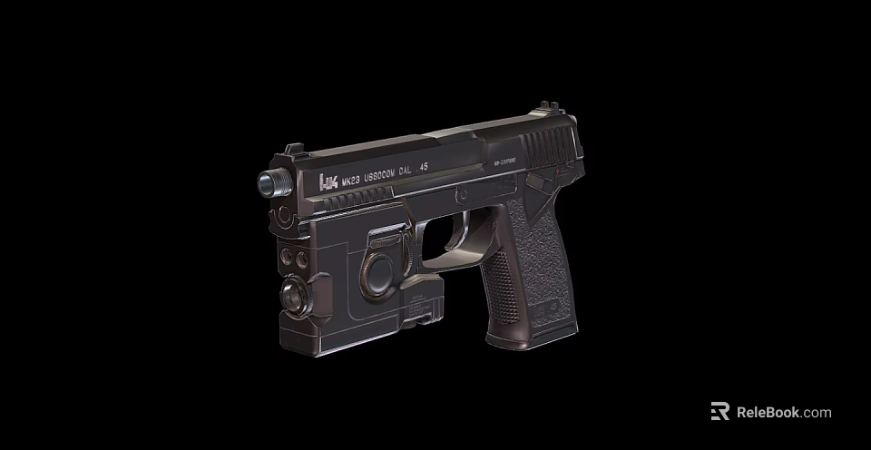 Low Blow Industries 2024 AI Black Pistol With Modern Tactical Design And Ergonomic Grip 3d model 