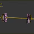 Black Metal Dumbbell With Weight Plates And Metal Bar On Reflective Floor