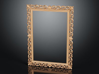 European-style Photo Frame Carved Frame 3d model