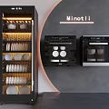 Minotli Modern Household Appliances With Illuminated Glass Door Cabinet And Built In Ovens