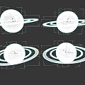 Colorful Cosmic Planets with Smiling Faces and Colorful Rings in Space