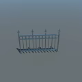 Decorative Metal Railing With Vertical Bars And Pointed Top Finials Design