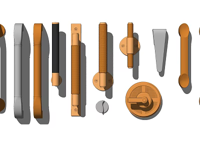 Various Decorative Handles With Assorted Shapes And Modern Design Styles 3d model