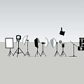 Professional Commercial Equipment For Studio Photography With Lighting Tripods Reflectors Microphones And Audio Systems