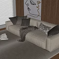 Modern double sofa 3d model