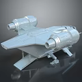 Detailed Futuristic Spacecraft 3D Model With Dual Thrusters And Aerodynamic Structure For Modern Space Missions