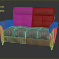 Soft Pink Upholstered Two Seater Sofa With Padded Armrests And Wooden Legs