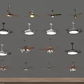 Various Modern Ceiling Fans With Lights And Different Blade Styles For Home Use