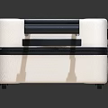 Two Modern White Suitcases With Telescopic Handles Rolling Wheels And Durable Shells 3d model