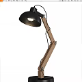 Modern Adjustable Table Lamp With Wooden Stand And Black Lampshade For Home Decor