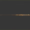 Golden Decorative Sword With Intricate Patterns On Grey Background And Reflection