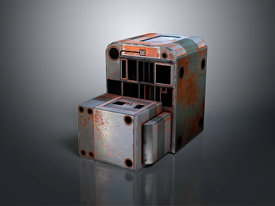 Rusted Metal Industrial Architectural Building Structure With Worn Surface And Modular Compartments 3d model