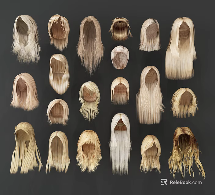 Various Gold And Light Colored Jewelry Accessories With Different Styles And Lengths On Dark Background 3d model 